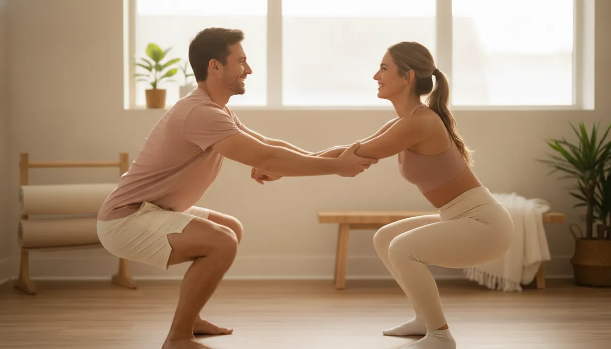 Squats for Couples: 8 Partner Squat Variations (Including Pistol Squats)